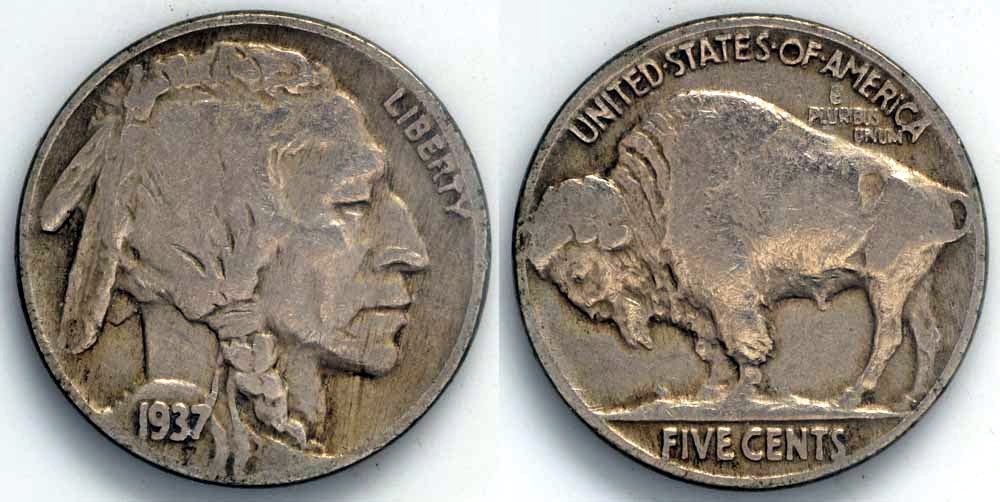 1937 P Indian Head (Buffalo) Nickel | 5 Cents