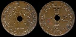 World Coins - 1896 A French Indo China 1 Cent UNC