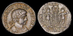 Ancient Coins - Constantius II Ae4 - GLORIA EXERCITVS - Antioch Mint