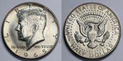 Us Coins - 1965 P Kennedy Half Dollar - BU - Silver (40%)