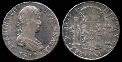 World Coins - 1817 PJ-PTS Bolivia 8 Reales (Ferdinand VII) XF