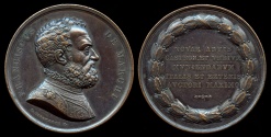 World Coins - 1850  Italy - Francesco De Marchi, Italian military mountaineer, caver and engineer by Guiseppe and Pietro Girometti for the series of Celebrated Italians