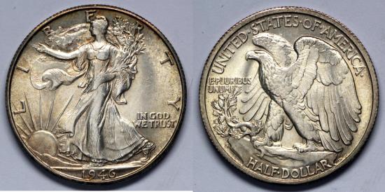 1946 S Walking Liberty Half Dollar BU Silver | 50 Cents