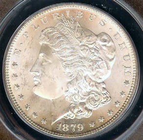 US Coins - 1879s Morgan Dollar ANACS MS65