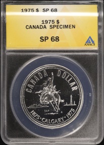 CANADA 1975 CALGARY SPECIMEN COMMEMORATIVE SILVER DOLLAR COIN