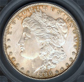 US Coins - 1886 Morgan Dollar SEGS MS63