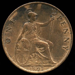 1897 Great Britain 1 Penny BU | European Coins