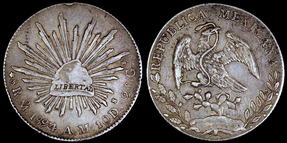 1894 MoAM Mexico 8 Reales XF | North & Central American and Caribbean Coins