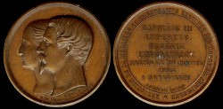 World Coins - 1853 France – Eugenie - Imperatrice, Napoleon III - Empereur (Minature) Wedding Medal 