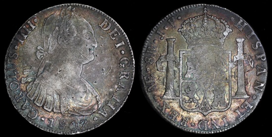 World Coins - 1807 LIMAE-JP Peru 8 Real - Carolus IIII - XF