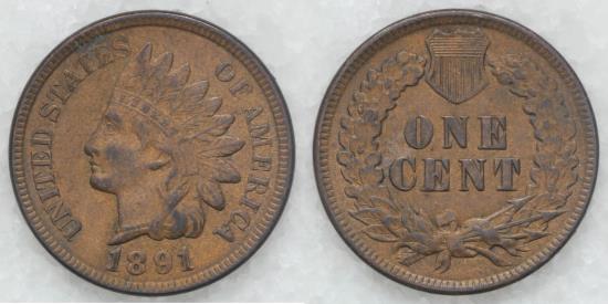 1891 Indian Head Cent - XF | Small Cents