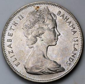 1966 Bahamas 1 Dollar - Elizabeth II - Conch - Silver | North & Central  American and Caribbean Coins