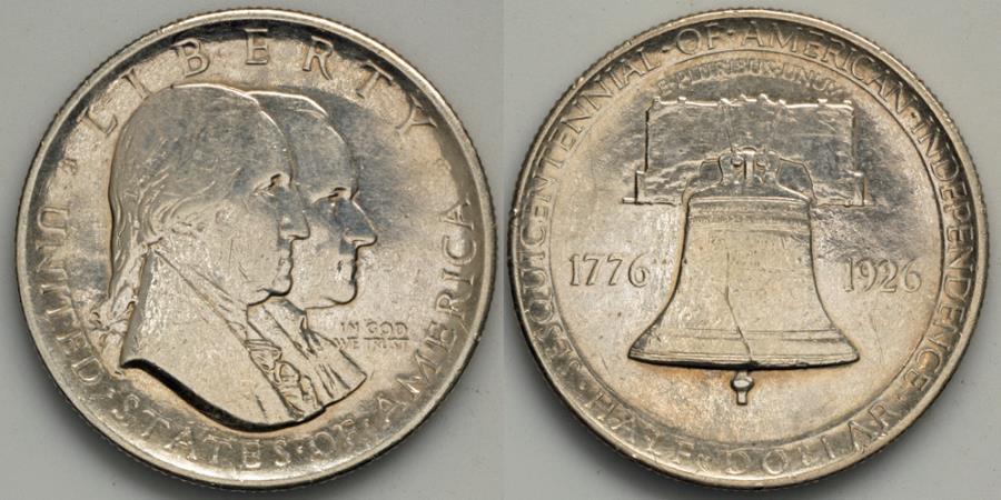 1926 Sesquicentennial of American Independence Silver Commemorative Half Dollar (Only 141,120 pieces struck) AU