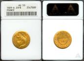 World Coins - 1809 A France 20 Franc - First Empire - Napoleon as Emperor - ANACS AU50 - Gold