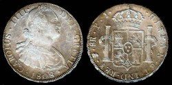 World Coins - 1808 PJ-PTS Bolivia 8 Reales AU