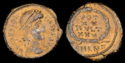Ancient Coins - Constantius II Ae4 - VOT XX MVLT XXX - Antioch Mint