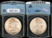 Us Coins - 1887s Morgan Dollar ANACS MS63