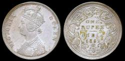 World Coins - 1862 (b) India (British) 1 Rupee AU