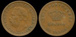 World Coins - 1884 India (Portuguese) 1/4 Tanga XF