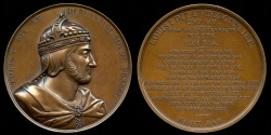 World Coins - 1839 France - King Louis I (“The Debonaire” or “The Pius”) by Armand Auguste Caque for the "Galerie Numismatique des Rois de France" series #25