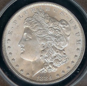 US Coins - 1884o Morgan Dollar ANACS MS63