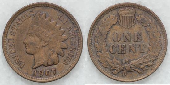 1907 Indian Head Cent - VF | Small Cents