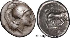 Ancient Coins - LUCANIA - THOURIOI Thurium, Lucanie c. 350-300 AC. (12mm, 1,15g, 7h)