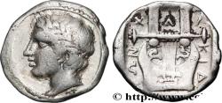 Ancient Coins - MACEDONIA - CHALCIDIAN LEAGUE - OLYNTHUS Olynthe, Macédoine 420-392 AC. (15mm, 2,26g, 7h)