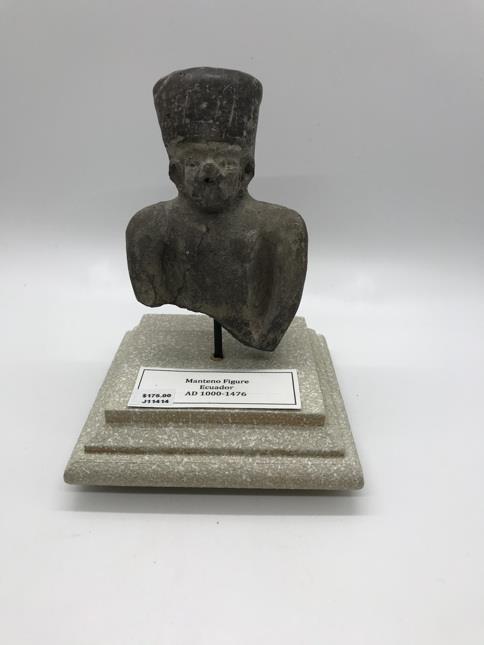 Ancient Coins - Precolumbian Manteno Bust on stand
