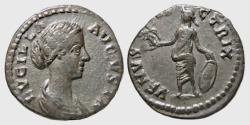 Ancient Coins - Lucilla AR Denarius : VENVS VICTRIX : Venus Standing