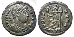 Ancient Coins - Valens AR Siliqua : VRBS ROMA : Roma Seated