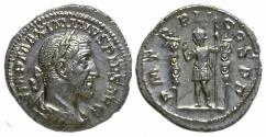 Ancient Coins - Maximinus I Thrax : AR Denarius : Emperor Between Two Standards