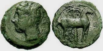 Ancient Coins - ZEUGITANIA, Carthage. Ca. 4th-3rd centuries B.C. Æ 17 mm