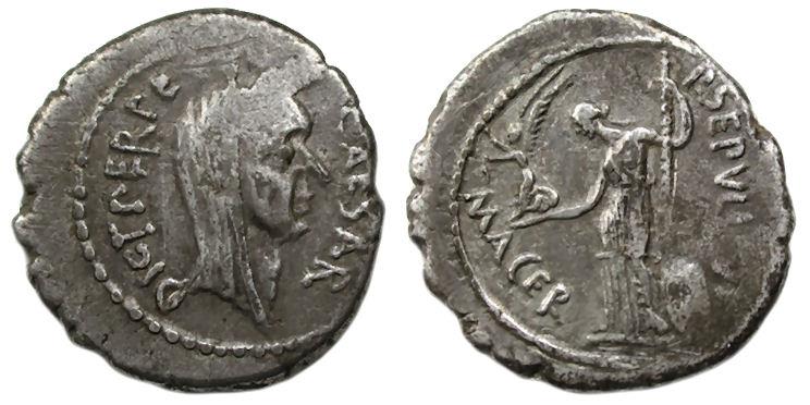 Julius Caesar AR Denarius : Venus with Victory and Scepter | Roman ...