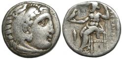 Ancient Coins - Alexander III, Kings of Macedon AR Drachm : Herakles / Zeus Aëtophoros Seated