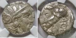 Ancient Coins - Athena AR Tetradrachm : Slabbed : Athena / Owl