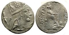 Ancient Coins - Tigranes II AR Tetradrachm : Tyche of Antioch with River-God Orontes
