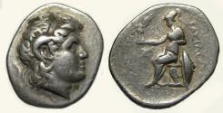 Ancient Coins - Lysimachos, Kings of Thrace : AR Tetradrachm : Alexander / Nikephoros Enthroned