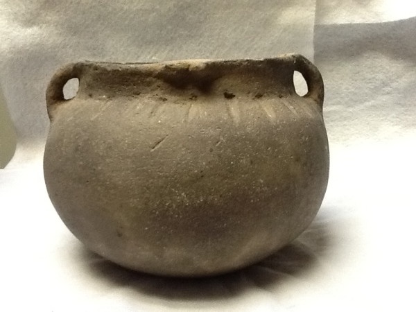 Ancient Coins - Mississppian Culture Cut Rim Handled Pot