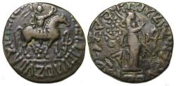 Ancient Coins - Aspavarma, Indo-Scythian King : Billon Tetradrachm
