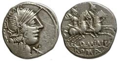 Ancient Coins - Q Munucius Rufus AR Denarius : Roma / Dioscouri
