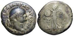 Ancient Coins - Divus Vespasianus : AR Denarius : Victory Attaching Shield Onto Trophy, Judaea Mourning