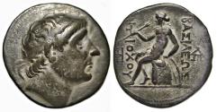 Ancient Coins - Antiochos I Soter AR Tetradrachm : Seleukid Kings : Apollo Delphios Seated