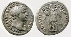 Ancient Coins - Trajan AR Denarius : Dacian Trophy of Arms
