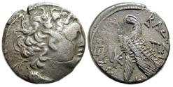 Ancient Coins - Ptolemy XII AR Tetradrachm : Head of Ptolemy I / Eagle on Thunderbolt