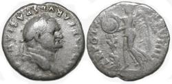 Ancient Coins - Vespasian AR Denarius : Judaea Capta Issue : Victory with Judaea