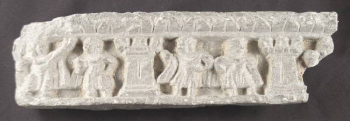 Ancient Coins - Gandharan Schist Frieze of Figures, circa 2nd - 3rd Century