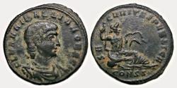 Ancient Coins - Hanniballianus Ae Follis : SECVRITAS PVBLICA : River-God Euphrates