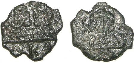 Ancient Coins - Extremely rare Syracuse half follis of Constantine V