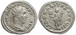 Ancient Coins - Philip I AR Antoninianus : LIBERALITAS AVGG II